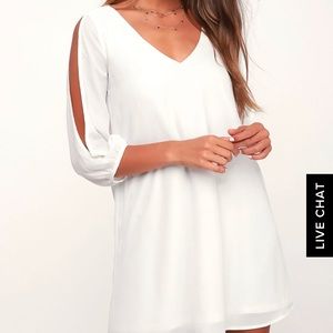 Lulus “Shifting Deers” ivory long sleeve dress